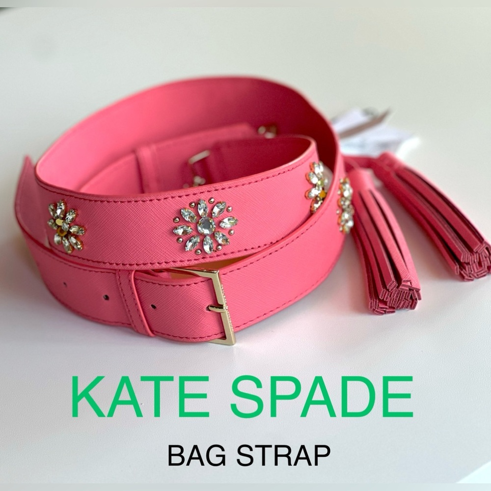 KATE SPADE Brightflam Make it Mine Tassels Crystal bag strap